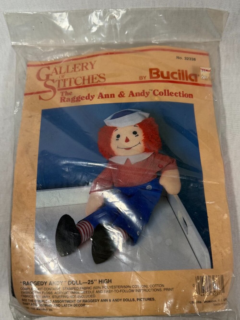 Bucilla "Raggedy Andy Doll" Kit 25" Vintage 1984 Gallery of Stitches NWT